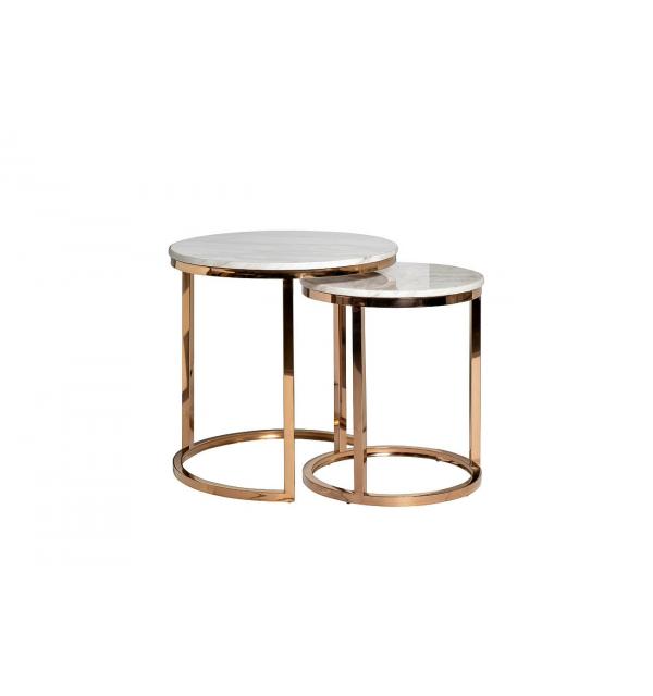 Набор из 2-х журнальных столиков (белый иск. мрамор) Garda 57EL-ET101B