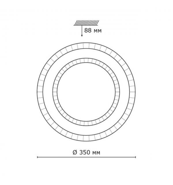 2041/DL PALE SN 197 Светильник пластик/белый/прозрачный LED 48Вт 3000-6300K D350 IP43 пульт ДУ FLOORS