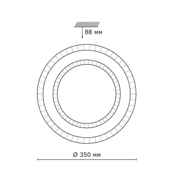2041/DL PALE SN 197 Светильник пластик/белый/прозрачный LED 48Вт 3000-6300K D350 IP43 пульт ДУ FLOORS
