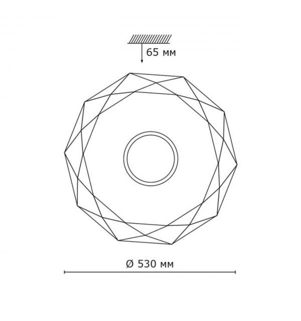 2057/EL PALE SN 000 Светильник пластик/белый/хром LED 72Вт 3000-6000K D530 IP43 пульт ДУ PRISA