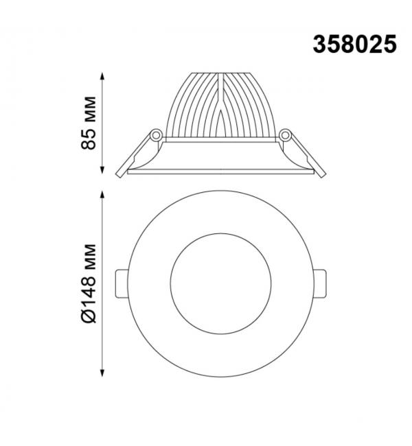 358025 SPOT NT19 532 белый Встраиваемый светильник IP20 LED 4100К 20W 220V GLOK