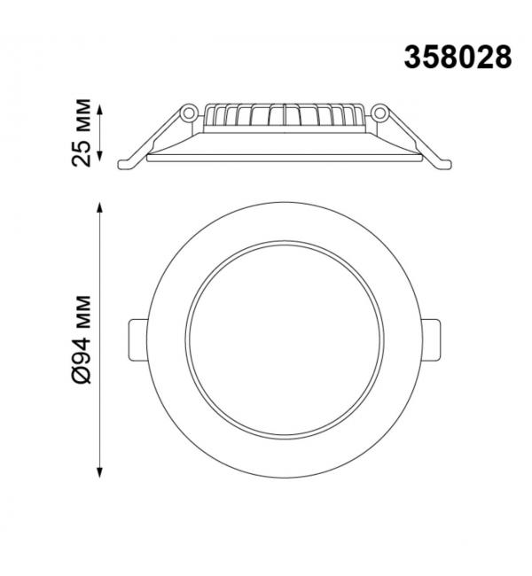 358028 SPOT NT19 564 белый Встраиваемый светильник IP20 LED 4100К 7W 220V LUNA
