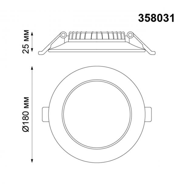 358031 SPOT NT19 564 белый Встраиваемый светильник IP20 LED 4100К 20W 220V LUNA