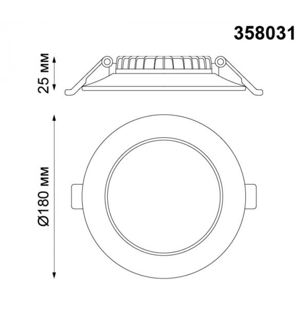 358031 SPOT NT19 564 белый Встраиваемый светильник IP20 LED 4100К 20W 220V LUNA