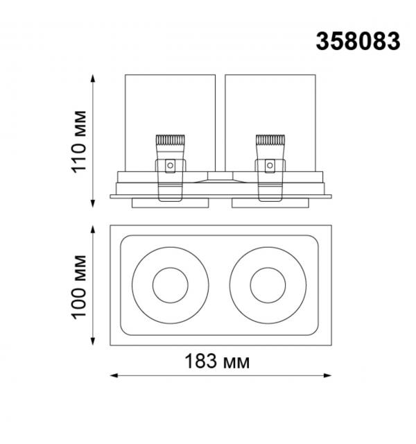 358083 SPOT NT19 528 белый/черный Встраиваемый светильник IP20 LED 3000К 24W 220V LANZA