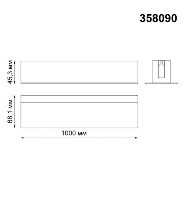 358090 PORT NT19 055 алюминий Встраиваемый профиль, длина 1м IP20 SABRO