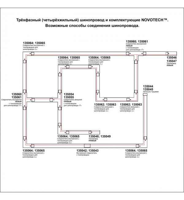 135050 PORT NT19 299 белый Соединитель с токопроводом прямой внешний для трехфазн. шинопровода IP20