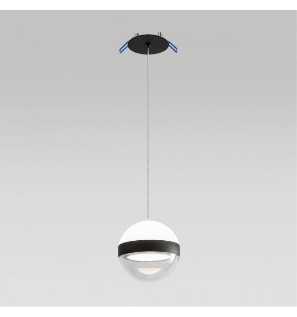 5075/9L L-VISION ODL24 355 черный/прозрачн./молочный/металл/акрил Подвес LED 9W 4000K 480лм RONI