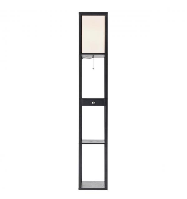 8092/1F COMFI LN26 460 черный/белый, дерево/текстиль Торшер Е27 1*60W 220V PRACTIC