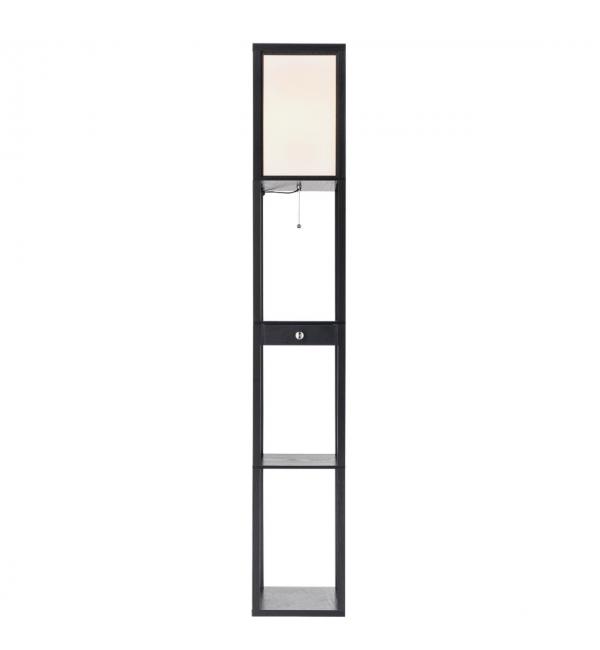 8092/1F COMFI LN26 460 черный/белый, дерево/текстиль Торшер Е27 1*60W 220V PRACTIC