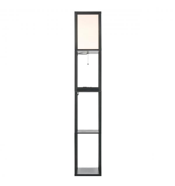 8093/1F COMFI LN26 460 черный/белый, дерево/текстиль Торшер Е27 1*60W 220V PRACTIC