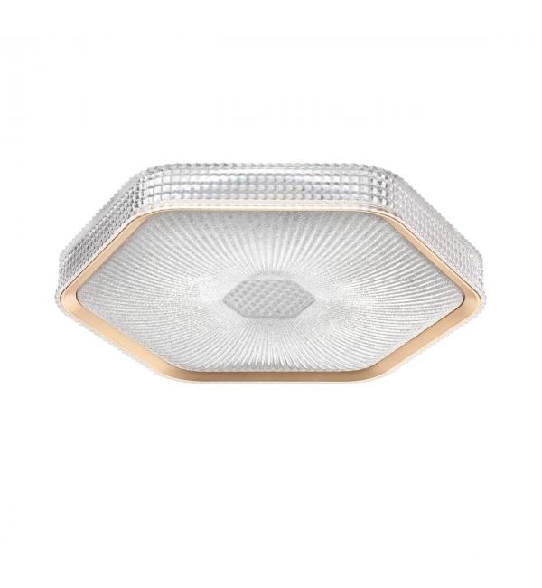 7746/48L PIKO LED SN 000 Светильник металл/пластик/прозрачный/золотистый LED 48Вт 3000-4000-6000K 425х385 IP20 пульт ДУ SPARKS