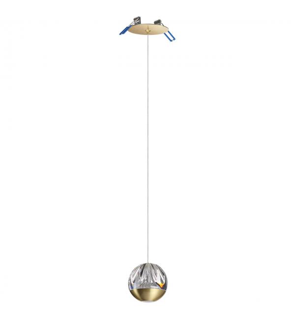 5101/5L L-VISION ODL25 559 латунь/прозрачный/акрил Подвес 2 в 1 LED 5W 4000K 300Лм SONO