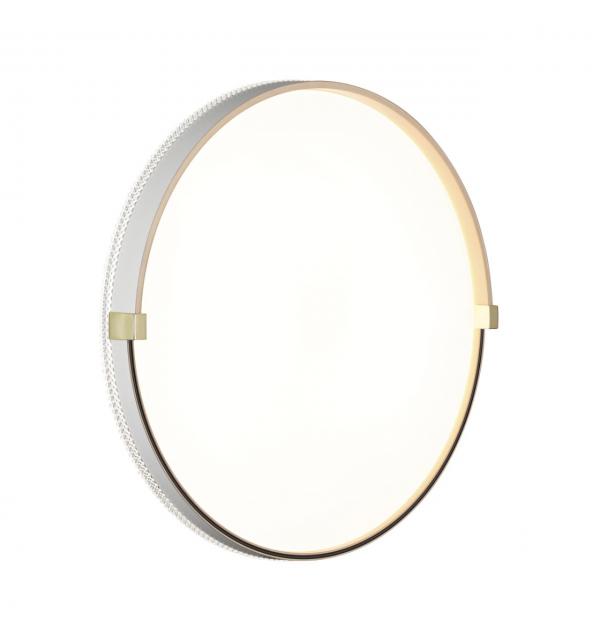 7646/DLN PALE SN 189 Светильник пластик/белый/золотой LED 48Вт 3000/4000/6000К D390 IP43 CCT OLIDI WHITE