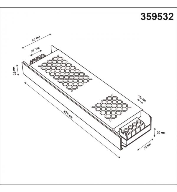 359532 DRIVE NT25 142 никель Выносной драйвер IP20 400W 48V