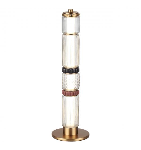 5455/15TL L-VISION ODL_EX26 043 сатин.латунь/терракот/черный Настольная лампа LED 15W 4000K COLLIER