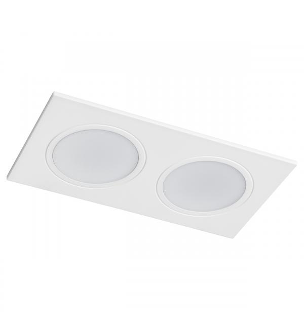 012826 Рамка (светильник) PVC д/LED-модулей 941хх и LED-ламп D50мм PIANO 2x QUAD БЕЛЫЙ IP65