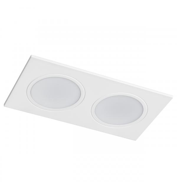 012826 Рамка (светильник) PVC д/LED-модулей 941хх и LED-ламп D50мм PIANO 2x QUAD БЕЛЫЙ IP65
