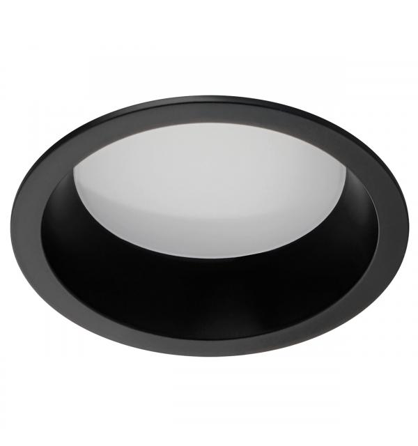 012907 Рамка (светильник) PVC д/LED-модулей 941хх и LED-ламп D50мм PIANO ROUND ЧЕРНЫЙ IP65