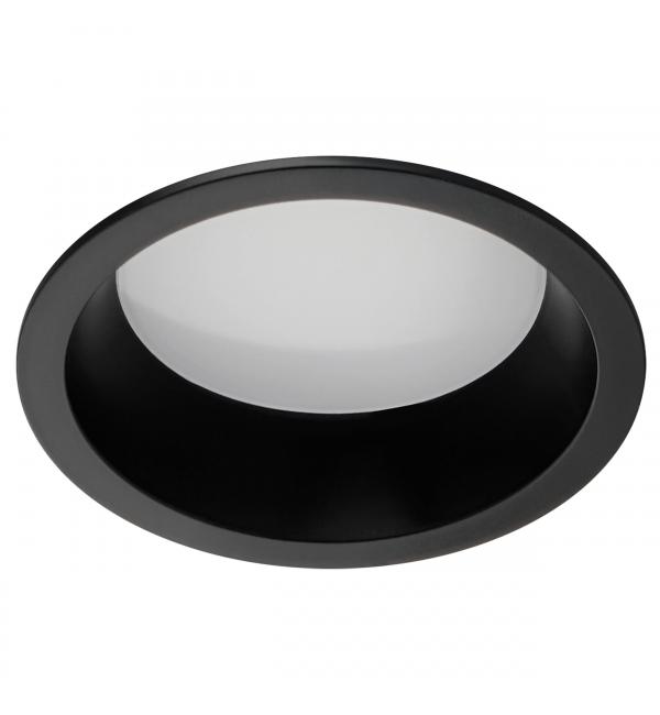 012907 Рамка (светильник) PVC д/LED-модулей 941хх и LED-ламп D50мм PIANO ROUND ЧЕРНЫЙ IP65
