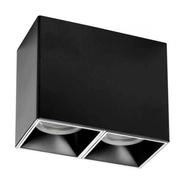 213367 Рамка (светильник) PVC д/LED-модулей 941хх и LED-ламп D50мм RULLO 2x QUAD ЧЕРНЫЙ