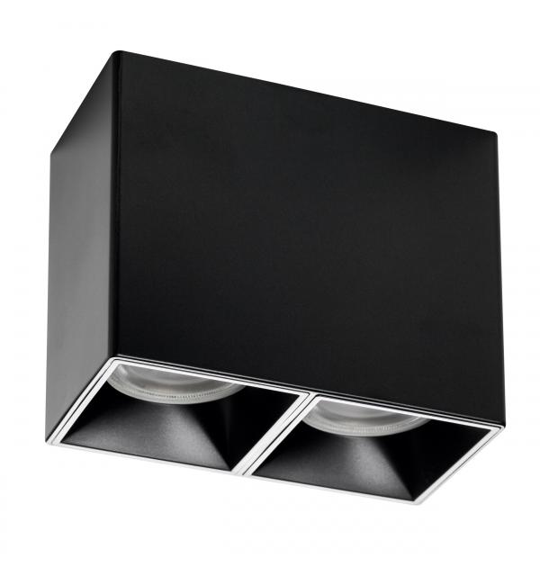 213367 Рамка (светильник) PVC д/LED-модулей 941хх и LED-ламп D50мм RULLO 2x QUAD ЧЕРНЫЙ