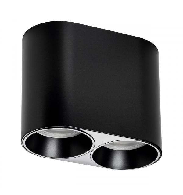 213467 Рамка (светильник) PVC д/LED-модулей 941хх и LED-ламп D50мм RULLO 2x ROUND ЧЕРНЫЙ