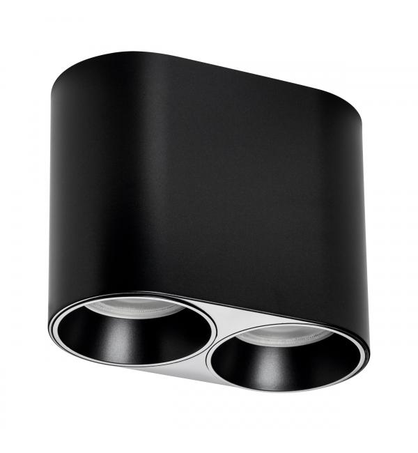 213467 Рамка (светильник) PVC д/LED-модулей 941хх и LED-ламп D50мм RULLO 2x ROUND ЧЕРНЫЙ