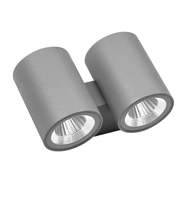 352692 Светильник PARO LED 2*2*6W 1920LM 24G СЕРЫЙ 3000K IP65