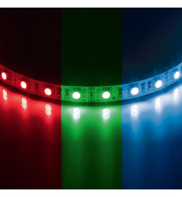 400050 Лента 5050LED 12V 14.4W/m 60LED/m 10-12lm/LED IP20 RGB 200m/box ЦВЕТНАЯ