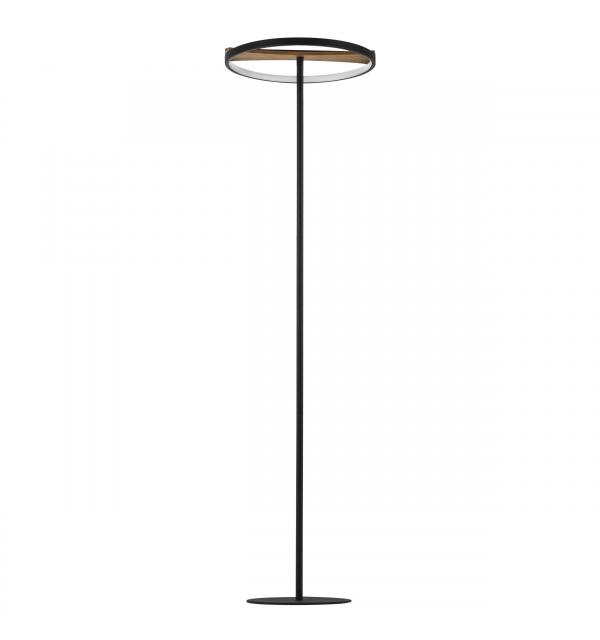 723727 Торшер LODI LED 9W 720LM ЧЕРНЫЙ/ДЕРЕВО 3000K