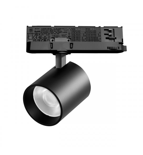 A5437QT36G Светильник ALTA BASE для трековой системы Quattro LED 35W 3176LM 36G ЧЕРНЫЙ 3000K с адаптером (215437 + 594047 + 215403)