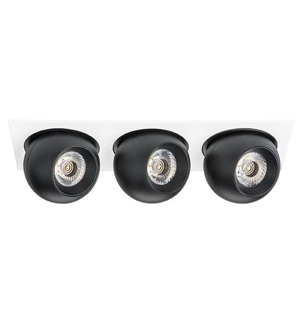 i536747474 Светильник INTERO LED 9W*3 850LM*3 24G БЕЛЫЙ/ЧЕРНЫЙ 4000K (217536+217074+217074+217074)