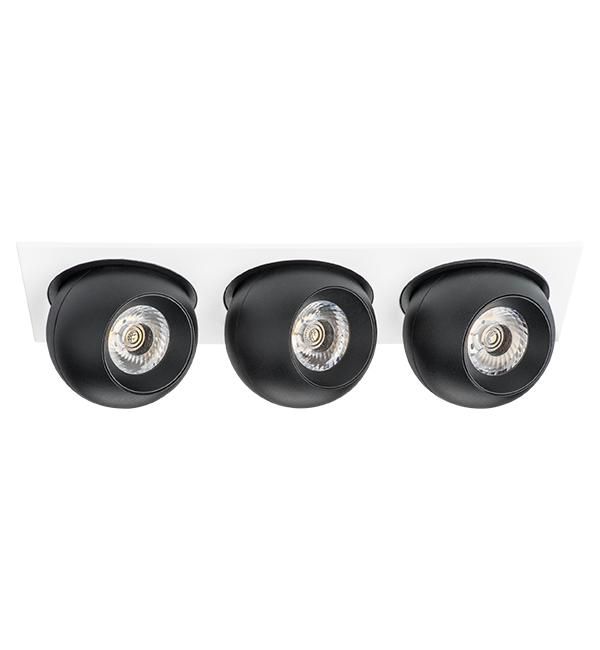 i536747474 Светильник INTERO LED 9W*3 850LM*3 24G БЕЛЫЙ/ЧЕРНЫЙ 4000K (217536+217074+217074+217074)