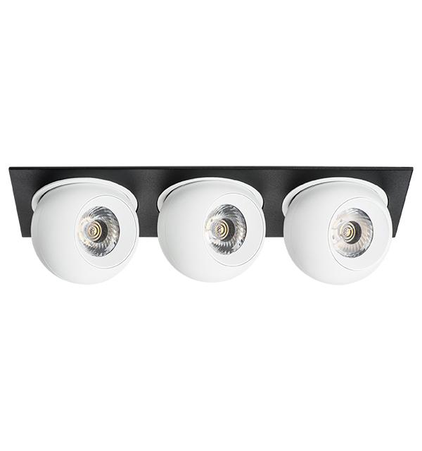 i537646464 Светильник INTERO LED 9W*3 850LM*3 24G ЧЕРНЫЙ/БЕЛЫЙ 4000K (217537+217064+217064+217064)