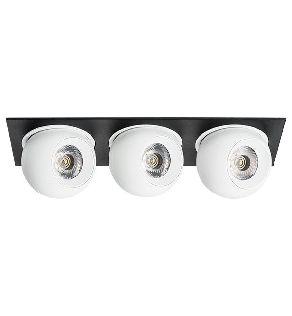 i537646464 Светильник INTERO LED 9W*3 850LM*3 24G ЧЕРНЫЙ/БЕЛЫЙ 4000K (217537+217064+217064+217064)