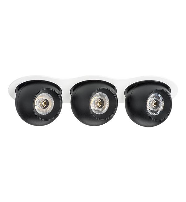 i636727272 Светильник INTERO LED 9W*3 850LM*3 24G БЕЛЫЙ/ЧЕРНЫЙ 3000K (217636+217072+217072+217072)