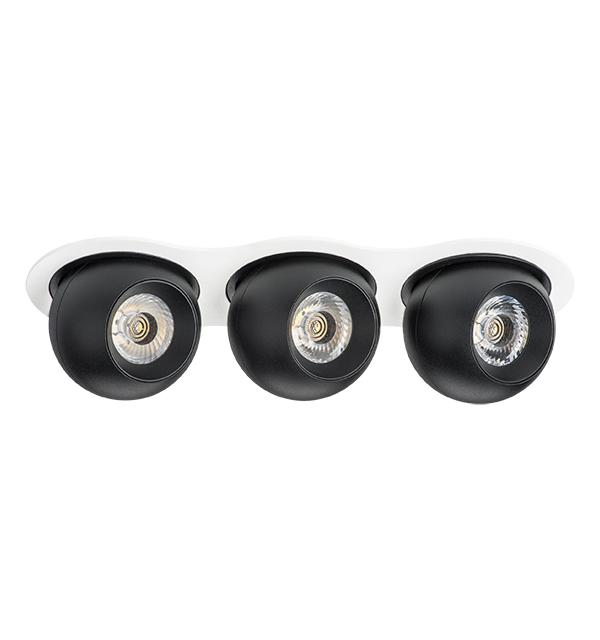i636747474 Светильник INTERO LED9W*3 850LM*3 24G БЕЛЫЙ/ЧЕРНЫЙ 4000K (217636+217074+217074+217074)