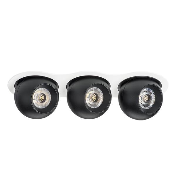 i636747474 Светильник INTERO LED9W*3 850LM*3 24G БЕЛЫЙ/ЧЕРНЫЙ 4000K (217636+217074+217074+217074)