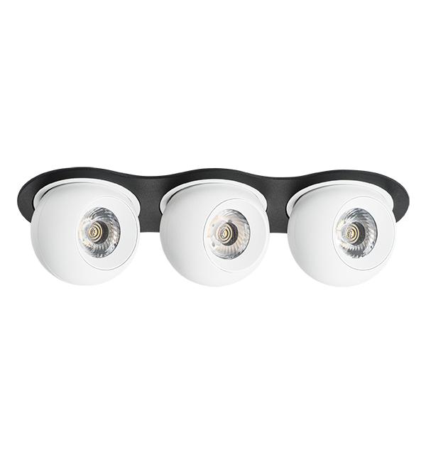 i637646464 Светильник INTERO LED 9W*3 850LM*3 24G ЧЕРНЫЙ/БЕЛЫЙ 4000K (217637+217064+217064+217064)