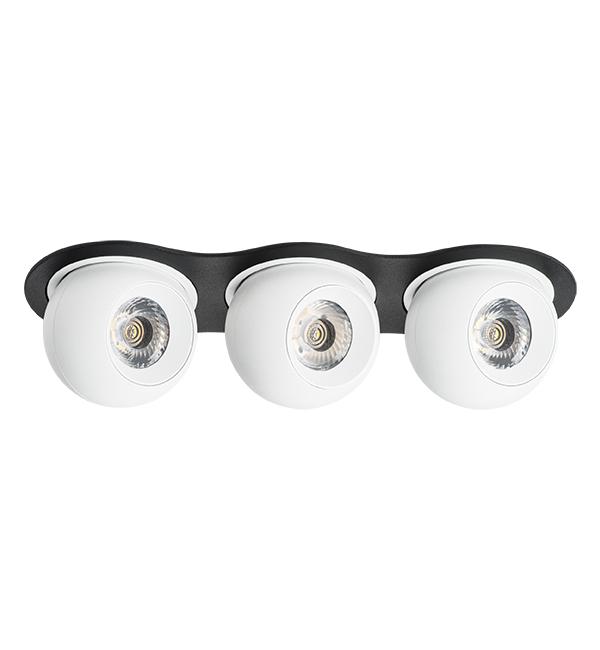 i637646464 Светильник INTERO LED 9W*3 850LM*3 24G ЧЕРНЫЙ/БЕЛЫЙ 4000K (217637+217064+217064+217064)